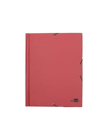 Carpeta Liderpapel Gomas Tres Solapas Plastico Folio Color Rojo