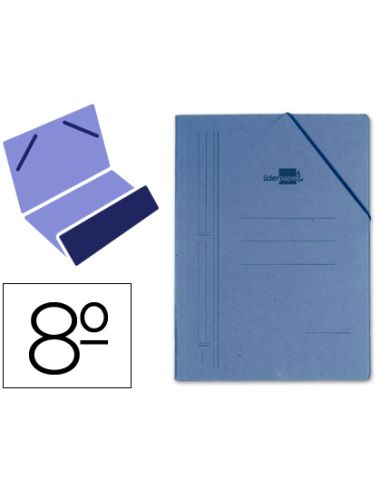Carpeta Liderpapel Gomas Octavo Bolsa Carton Compacto Azul