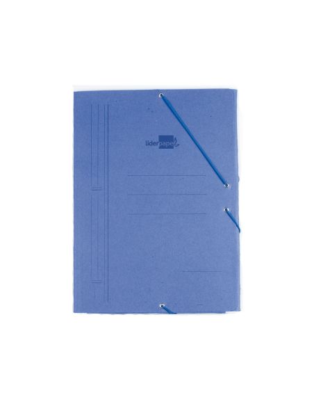 Carpeta Liderpapel Gomas Octavo Bolsa Carton Compacto Azul