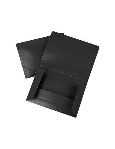 Carpeta Liderpapel Gomas Tres Solapas Polipropileno Din A5 Color Negro Opaco