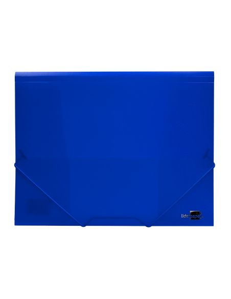 Carpeta Liderpapel Gomas Tres Solapas Polipropileno Din A4 Color Azul Translucido