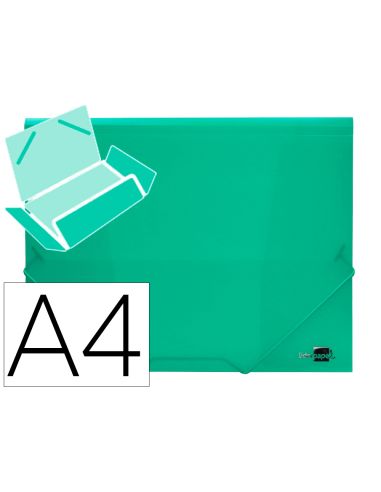 Carpeta Liderpapel Gomas Solapas 34963 Polipropileno Din A4 Verde Translucido