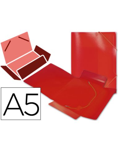 Carpeta Liderpapel Gomas Tres Solapas Polipropileno Din A5 Color Rojo