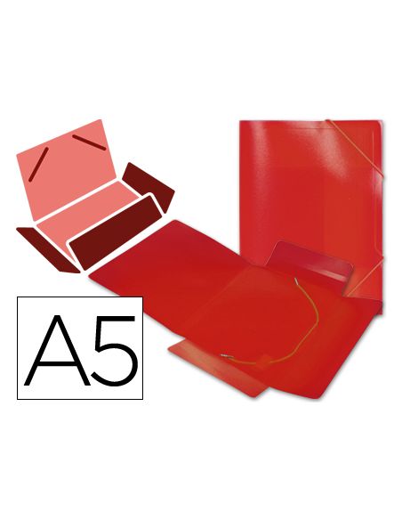 Carpeta Liderpapel Gomas Tres Solapas Polipropileno Din A5 Color Rojo