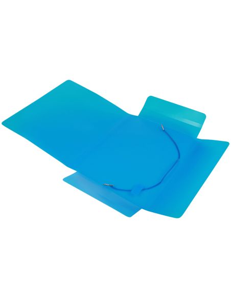 Carpeta Liderpapel Gomas Tres Solapas Polipropileno Din A5 Color Azul