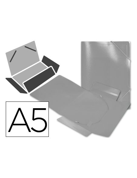 Carpeta Liderpapel Gomas Tres Solapas Polipropileno Din A5 Color Incoloro
