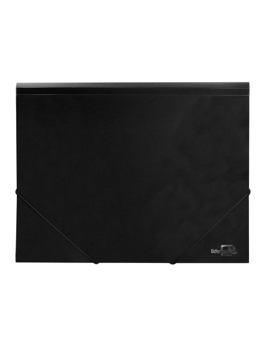 Carpeta Liderpapel Gomas Tres Solapas Polipropileno Din A4 Color Negro Opaco