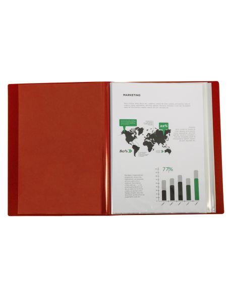 Carpeta Liderpapel Personaliza 31760 80 Fundas Polipropileno Din A4 Roja Lomo Personalizable