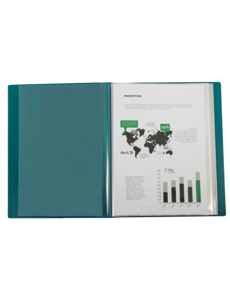 Carpeta Liderpapel Personaliza 31763 80 Fundas Polipropileno Din A4 Verde Lomo Personalizable