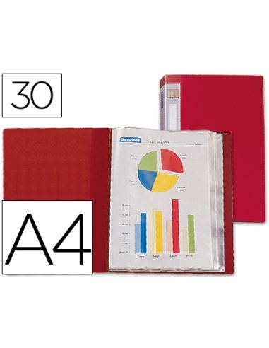Carpeta Liderpapel Personaliza 37020 30 Fundas Polipropileno Din A4 Roja Lomo Personalizable