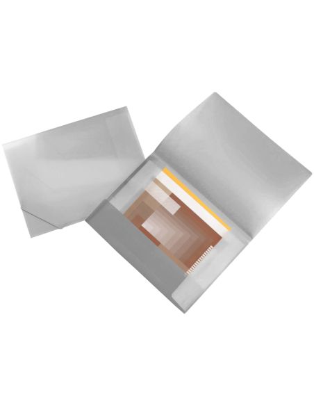 Carpeta Liderpapel Portadocumentos 44804 Solapas Polipropileno Din A3 Transparente Translucido Lomo Flexible