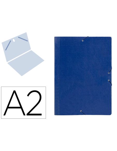 Carpeta Planos Liderpapel A2 Carton Gofrado N 12 Azul