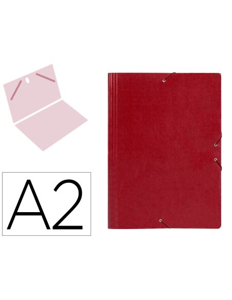 Carpeta Planos Liderpapel A2 Carton Gofrado N 12 Rojo