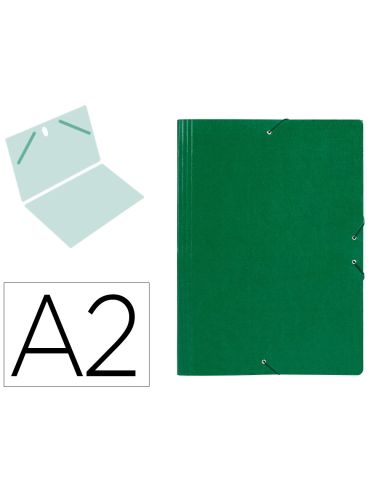 Carpeta Planos Liderpapel A2 Carton Gofrado N 12 Verde