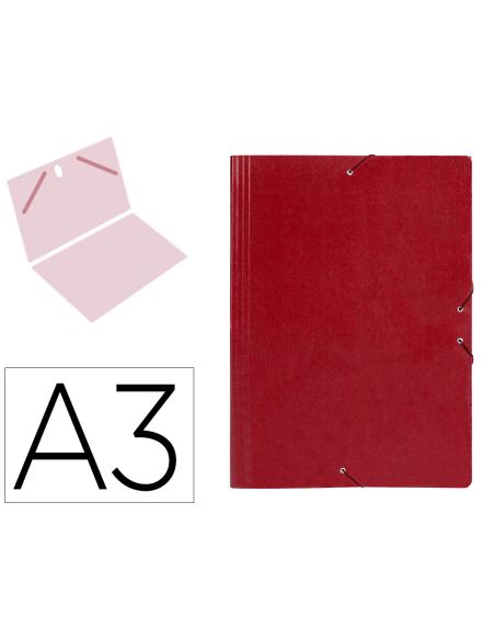 Carpeta Planos Liderpapel A3 Carton Gofrado N 12 Rojo