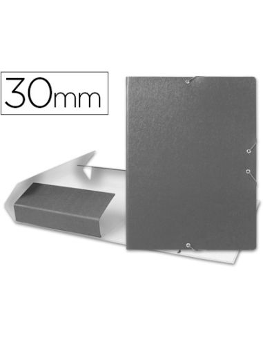 Carpeta Proyectos Liderpapel Folio Lomo 30Mm Carton Gofrado Gris