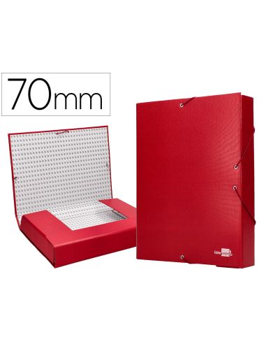 Carpeta Proyectos Liderpapel Folio Lomo 70Mm Carton Forrado Roja