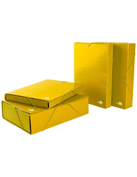 Carpeta Proyectos Liderpapel Folio Lomo 90Mm Carton Gofrado Amarilla