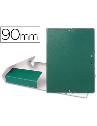Carpeta Proyectos Liderpapel Folio Lomo 90Mm Carton Gofrado Verde