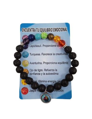 Brazalete Piedras Volcánicas Maria Auxiliadora