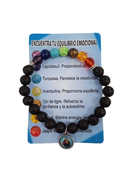 Brazalete Piedras Volcánicas Maria Auxiliadora