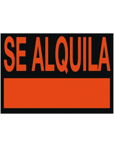 Cartel Plastico Archivo 2000 "Se Alquila" Rojo Fluorescente 500X234 Mm