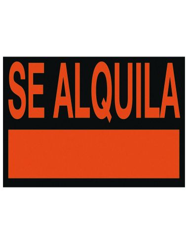 Cartel Plastico Archivo 2000 "Se Alquila" Rojo Fluorescente 700X500 Mm