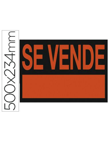 Cartel Plastico Archivo 2000 "Se Vende" Rojo Fluorescente 500X234 Mm
