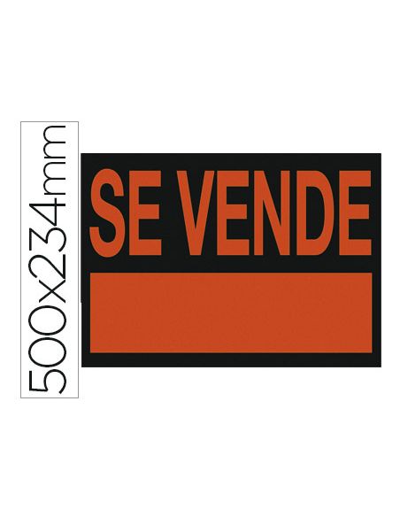 Cartel Plastico Archivo 2000 "Se Vende" Rojo Fluorescente 500X234 Mm
