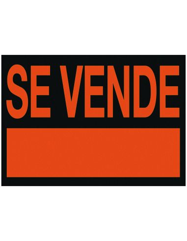 Cartel Plastico Archivo 2000 "Se Vende" Rojo Fluorescente 500X234 Mm