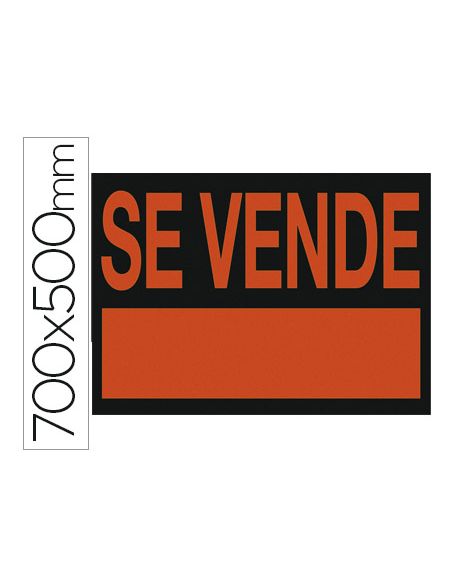 Cartel Plastico Archivo 2000 "Se Vende" Rojo Fluorescente 700X500 Mm
