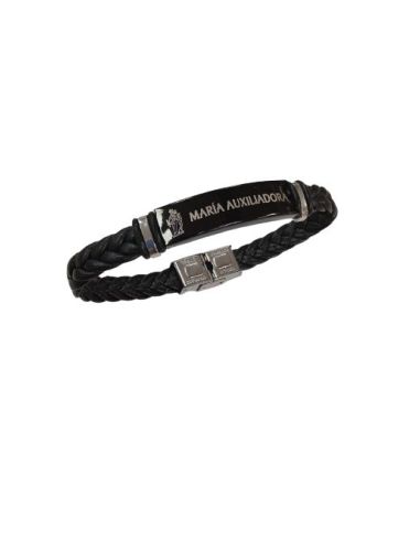 Pulsera Acero Negra Maria Auxiliadora