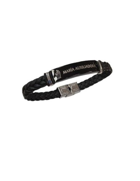 Pulsera Acero Negra Maria Auxiliadora