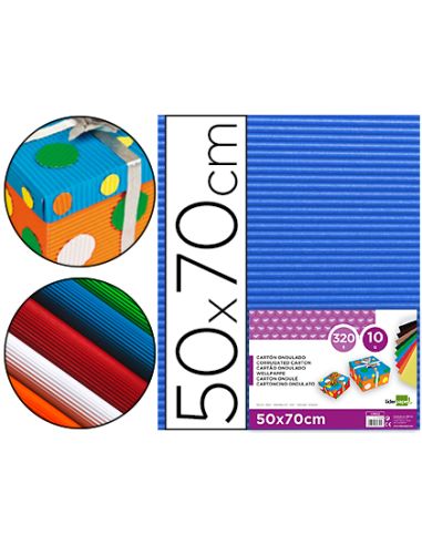 Carton Ondulado Liderpapel 50 X 70Cm 320G/M2 Azul