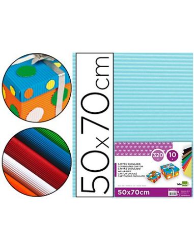 Carton Ondulado Liderpapel 50 X 70Cm 320G/M2 Celeste|Libreriasalesiana