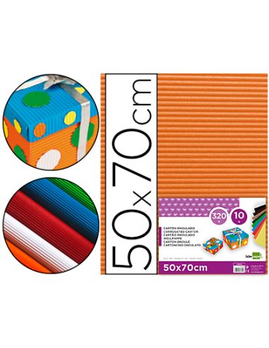 Carton Ondulado Liderpapel 50 X 70Cm 320G/M2 Naranja