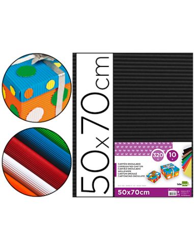 Carton Ondulado Liderpapel 50 X 70Cm 320G/M2 Negro