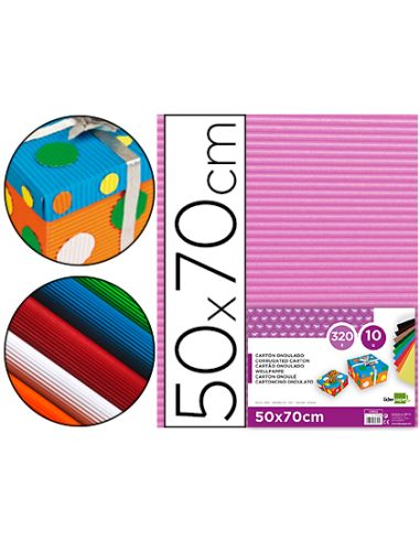 Carton Ondulado Liderpapel 50 X 70Cm 320G/M2 Rosa