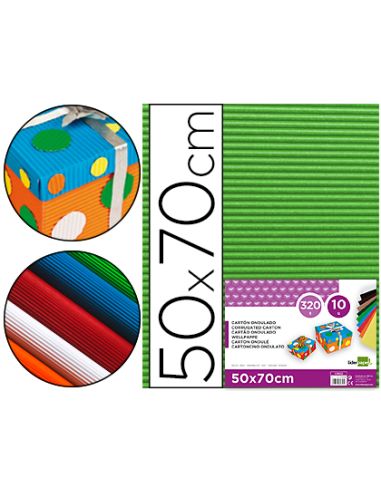 Carton Ondulado Liderpapel 50 X 70Cm 320G/M2 Verde Hoja
