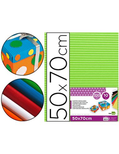Carton Ondulado Liderpapel 50 X 70Cm 320G/M2 Verde Pistacho