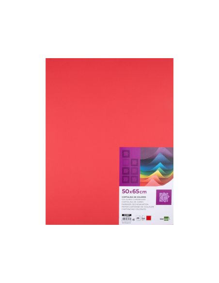Cartulina Liderpapel 50X65 Cm 240G/M2 Rojo Paquete De 25 Hojas
