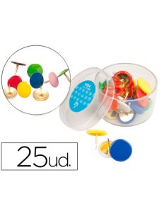 Chincheta Liderpapel Plastificada Colores Surtidos Caja De 25 Unidades