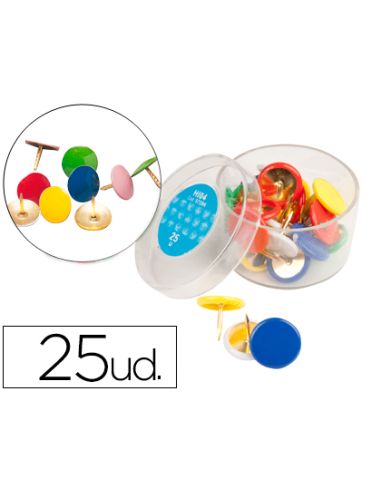 Chincheta Liderpapel Plastificada Colores Surtidos Caja De 25 Unidades
