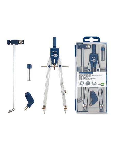 Compas Liderpapel Micrometrico Bk-304 Con Adaptador Y Alargadera