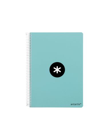 Cuaderno Espiral Antartik A4 Micro Tapa Dura 80H 100 Gr Cuadro 5Mm Sin Bandas 4 Taladros Color Menta