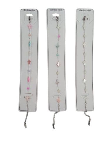 Pulsera Acero+Cruces Nacar Surt.- En Vacio