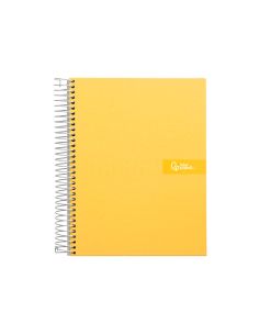 Cuaderno Espiral Liderpapel A4 Crafty Tapa Forrada 80H 90Gr Cuadro 4Mm Con Margen Color Amarillo 2