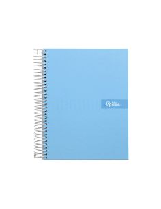 Cuaderno Espiral Liderpapel A4 Crafty Tapa Forrada 80H 90Gr Cuadro 4Mm Con Margen Color Celeste 2