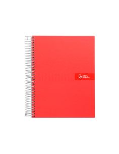 Cuaderno Espiral Liderpapel A4 Crafty Tapa Forrada 80H 90Gr Cuadro 4Mm Con Margen Color Roja 2
