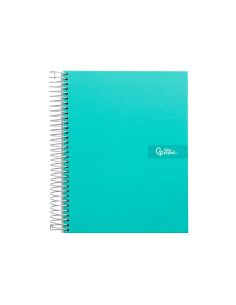 Cuaderno Espiral Liderpapel A4 Crafty Tapa Forrada 80H 90Gr Cuadro 4Mm Con Margen Color Turquesa 2